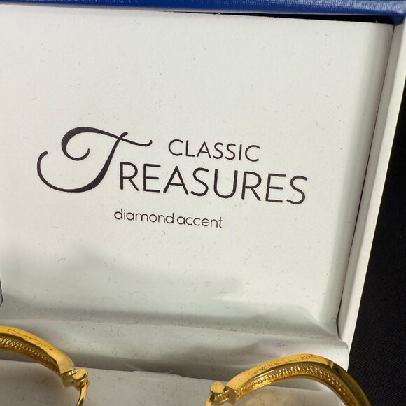 Classic Treasure Gold 18k Plated Earrings - Picture 2 of 3